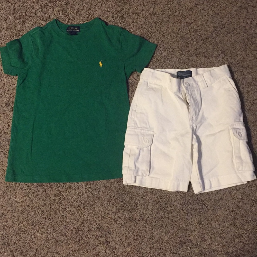 Boy’s Chaps Tee Shirt, Size 6 & Shorts, Size 5